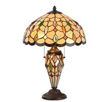 LumiLamp Tafellamp Tiffany Ø 40*60 cm E27/max 2*60W E14/max 1*15W Multi Glas / Polyresin Tiffany stijl handgemaakte kleu