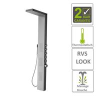Boss&wessing BWS Douchepaneel Ohio met Thermostaat Kraan 158x20 cm RVS