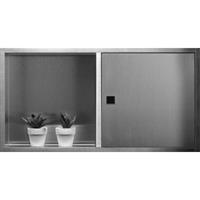 Box inbouw nis 60x30 cm. 10 cm.inbouwdiepte met deur rvs geborsteld