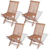 vidaXL Klappbare Gartenstühle 4 Stk. Massivholz Teak Braun