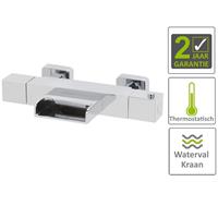 Boss&wessing BWS Thermostatische Badkraan Square met Waterval HOH 15 cm Chroom