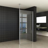 Wiesbaden Douchewand met Verticale Stabilisatiestang  10mm NANO Coating (ALLE MATEN)