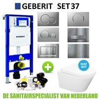 Geberit UP320 Toiletset set37 Wiesbaden Vesta Rimless Mat wit met Sigma drukplaat