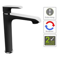Boss&wessing BWS Wastafelmengkraan Marta Eenhendel Hoog 26cm model Zwart Chroom
