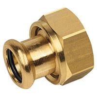 Bonfix Pressfitting roodkoper WATER Wartelkoppeling - met vlakke dichting 3/4 x 22 - binnendraad x press - (m-profiel)