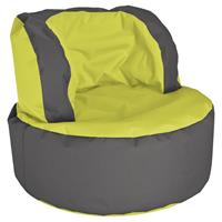 home24 SITTING POINT Sitzsack Bebop Scuba Dunkelgrau/Grün Webstoff 85x65x85 cm (BxHxT)