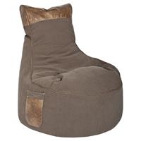 Zitzak JAMIE Swing, canvas look/imitatieleer, B 650 x D 900 x H 950 mm, bruin