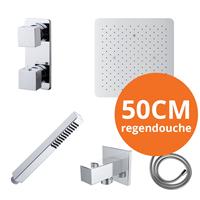 Mueller UFO complete inbouw regendouche 50cm met thermostaatkraan vierkant