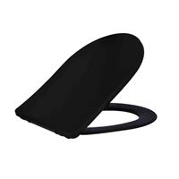 Wiesbaden Shade Slim toiletzitting + deksel one-touch mat-Zwart