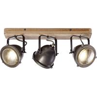 Brilliant Leuchten Carmen Wood Spotbalken 3flg burned steel/holz