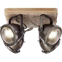 Brilliant Leuchten Carmen Wood Spotplatte 4flg burned steel/holz