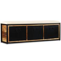 vidaXL Aufbewahrungsbank 3 Schubladen Mangoholz Massiv 120x30x40 cm Braun