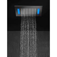 Hotbath Mate M172 hoofddouche vierkant 30cm met blauwe LED verlichting geborsteld nikkel