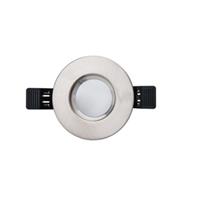 Interlight Inbouw spot vast rond 90mm geschuurd chroom IP65 5011125