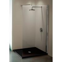 Novellini Kuadra inloopdouche H 87/90x200 cm m muursteun 100 cm, chroom helder