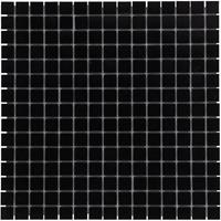 UCI Amsterdam mozaïektegel 2x2x0.4cm voor wand en vloer voor binnen en buiten vierkant Glas Super Zwart GM14B
