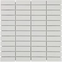 UCI Paris mozaïektegel 2.3x7.3x0.5cm voor wand en vloer voor binnen en buiten Rechthoek Keramiek Wit PARM140