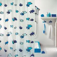 allibert Douchegordijn  Spirella Hugo blauw 180x200cm