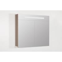 Saniclass 2.0 spiegelkast 80x70x15cm 2 deuren met LED verlichting legno viola 7237