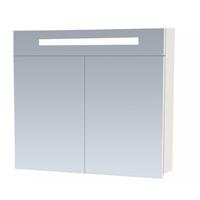 Saniclass 2.0 spiegelkast 80x70x15cm 2 deuren met LED verlichting hoogglans wit 7206