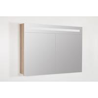 Saniclass 2.0 spiegelkast 100x70x15cm 2 deuren met LED verlichting legno calore 7258