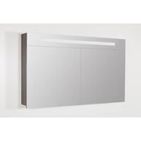 Saniclass 2.0 spiegelkast 120x70x15cm 2 deuren met LED verlichting legno antracite 7249