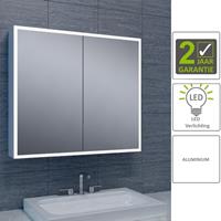 Boss&wessing BWS LED Spiegelkast Aluminium Quatro Met Rand Verlichting 80x70x13 cm