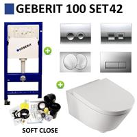 Geberit Up100 Toiletset 04 Aqua Splash Metro Met Bril En Drukplaat - Standaard Delta 21 Wit (115125111)