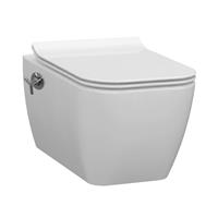 Idevit Wandcloset  Halley met Bidet Randloos Wit Keramiek 36x52x31cm (Excl. zitting)