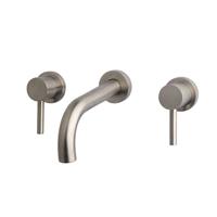 Aqua Splash Amon Round Inbouw Wastafelmengkraan 2 Knops Geborsteld Staal 