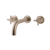Aqua Splash Donar Cross Inbouw Wastafelmengkraan 2 Knops Geborsteld Staal 
