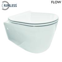 Aqua Splash Wandcloset Rimless Flow Met Flatline Zitting Wit 