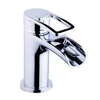 Aqua Splash Wastafelkraan Demeter Laag Met Waterval Met Klikwaste Chroom 
