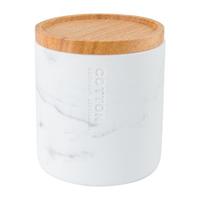 Opbergpotje marmer - wit - 11 cm hoog