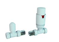 Eastbrook Valve radiator aansluitset recht met thermostaat wit
