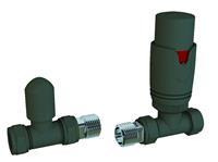 Eastbrook Valve radiator aansluitset recht met thermostaat antraciet