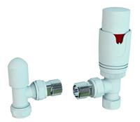 Eastbrook Valve radiator aansluitset haaks met thermostaat wit