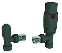 Eastbrook Valve radiator aansluitset haaks met thermostaat antraciet