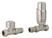 Eastbrook Valve radiator aansluitset recht met thermostaat RVS