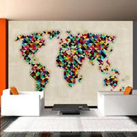 Fotobehang - Wereldkaart, een veelheid aan kleuren