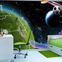 Fotobehang - Space match, voetbal