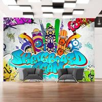 Fotobehang - Skateboard team - Graffiti