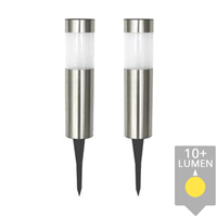 Slk Solar priklamp Lucifer RVS padverlichting op zonne-energie (2 stuks)