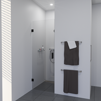 saniclear Modern profielloze douchedeur 70x200 met zwarte scharnieren