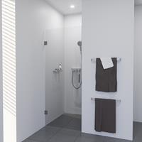 saniclear Modern profielloze douchedeur 80x200 met RVS scharnieren