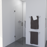 saniclear Modern profielloze douchedeur 90x200 met RVS scharnieren