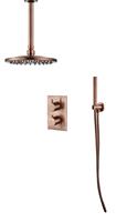 saniclear Copper inbouw regendouche met plafondarm en 20cm hoofddouche