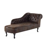 Beliani Chaise longue synthetisch sudede bruin rechtszijdig NIMES