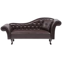 Beliani LATTES Chaise longue Bruin Kunstleer