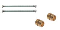 Plieger aansluitset 100cm 1/2" x 1/2" met aansluitslangen en nippels voor muurplaat